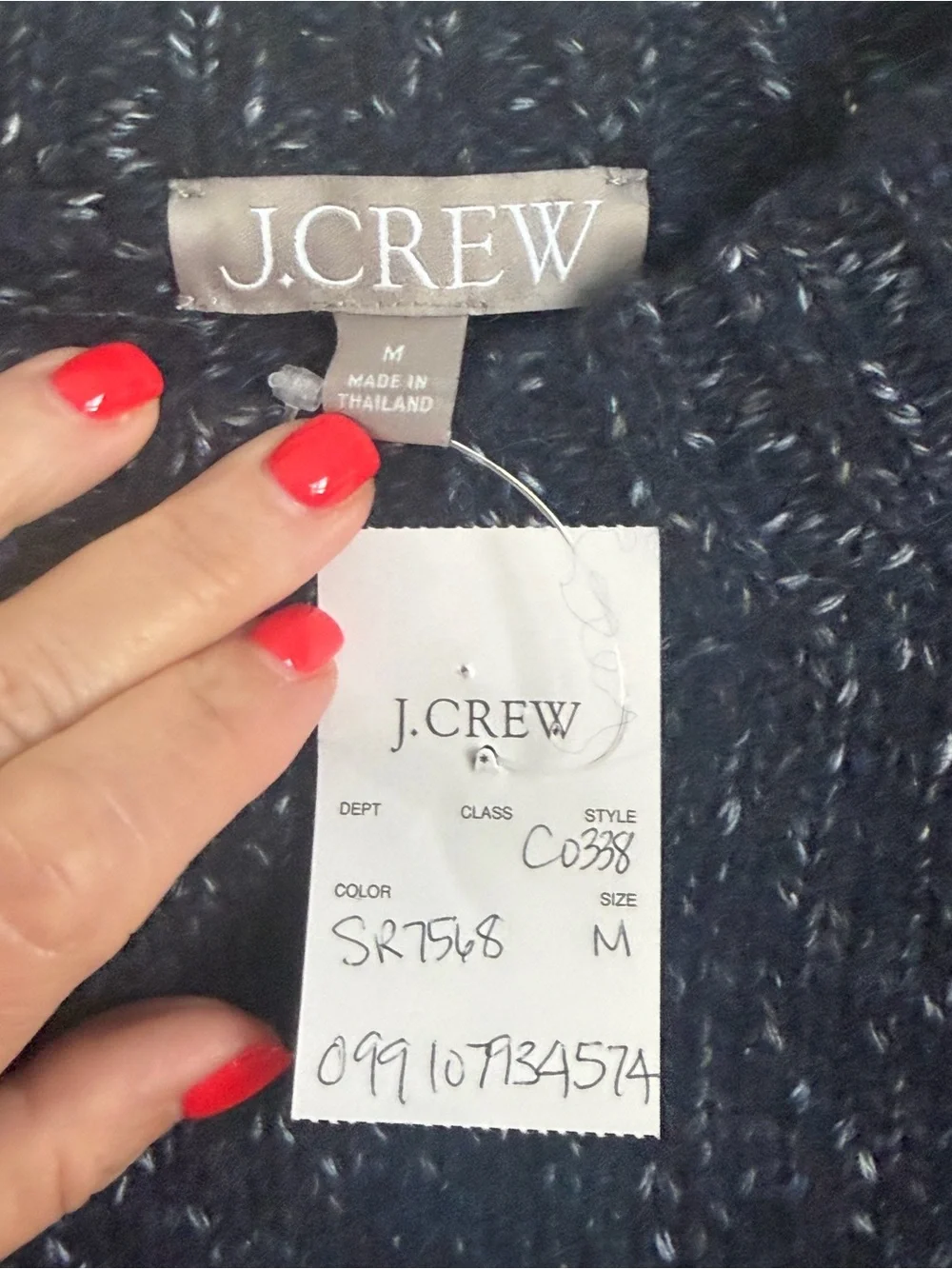 J.Crew Donegal Sweater Alpaca Wool Blend Navy Fleck Knit Pullover Medium NWT